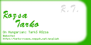 rozsa tarko business card